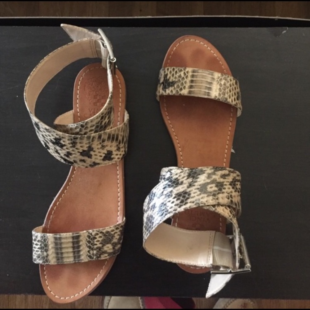Vince Camuto Snake Print Wrap Sandals